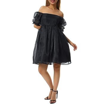 AJISAI mini frill puff OP ブラックSサイズ Anielle Mini Dress in Black – Serafina